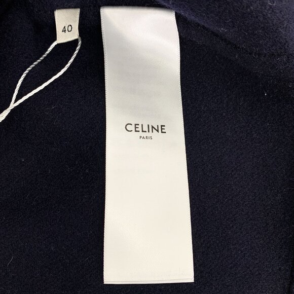 Celine Dark Blue Cashmere Hooded Jacket With Gold Button Details & Drawstring - Picture 8 of 8